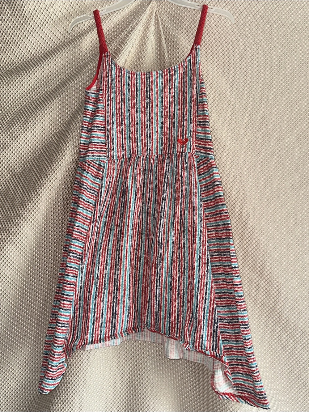 Roxy Girl Size 10 M Striped Sharkbite Hem Sundress Beach Surf Y2K